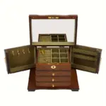 Jewelry Box with Mirror, Lock, and 4 Drawers - Image 2