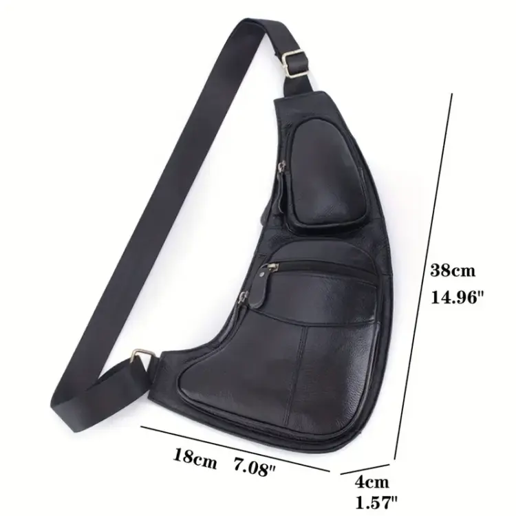 Unisex Leather Sling Bag - Image 2