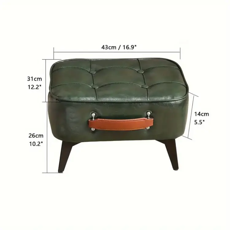Small Footstool Ottoman with Storage - Image 2