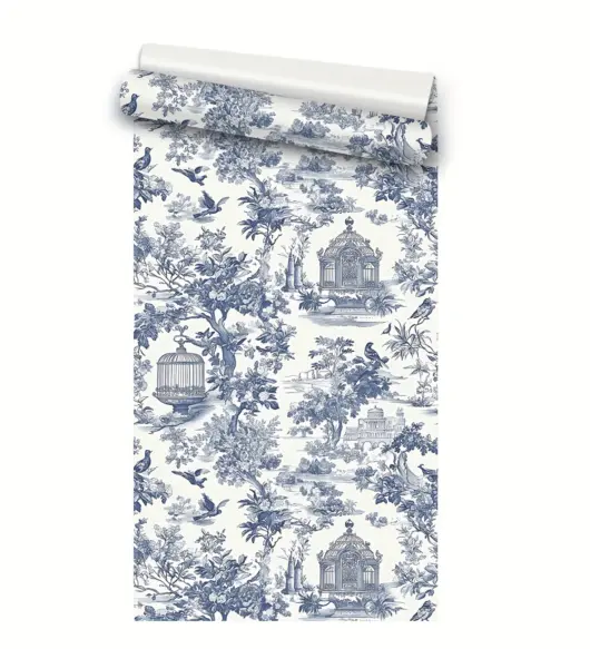 Blue Countryside Landscape Pattern Self-Adhesive Wallpaper