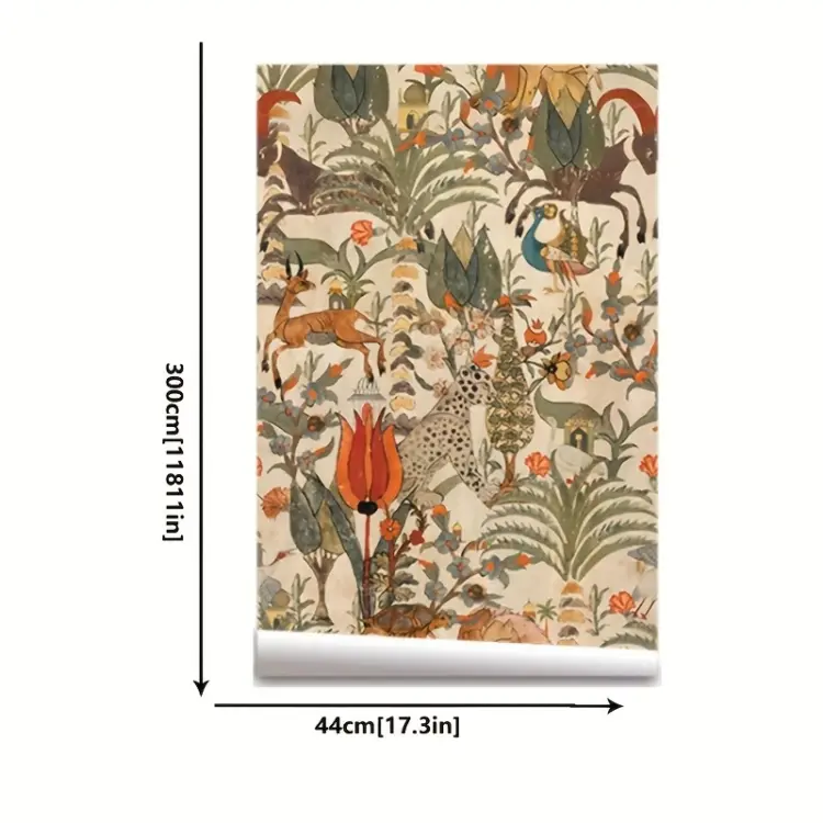 Self-Adhesive Vintage Animal Wallpaper - Image 2