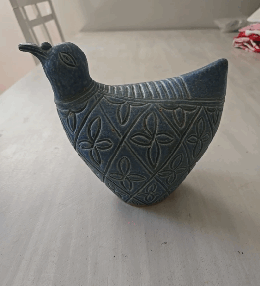 Vintage Blue Dove Pottery Mid Century Signed CHS