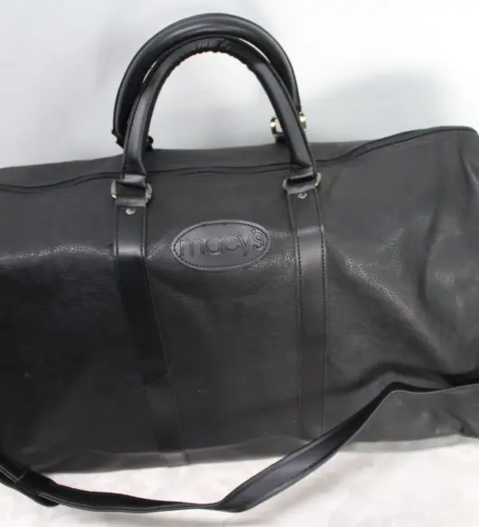 Vintage Macy's One Two Go Women's Black Travel Duffel Bag