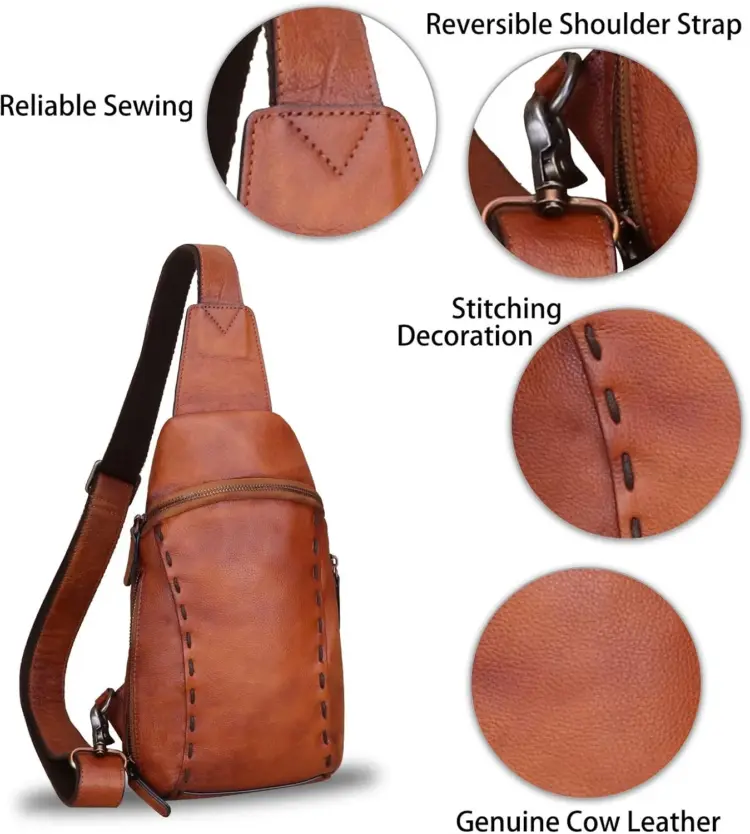 Genuine Leather Sling Backpack for Men & Women - Image 2
