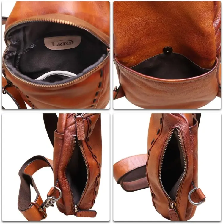 Genuine Leather Sling Backpack for Men & Women - Image 3