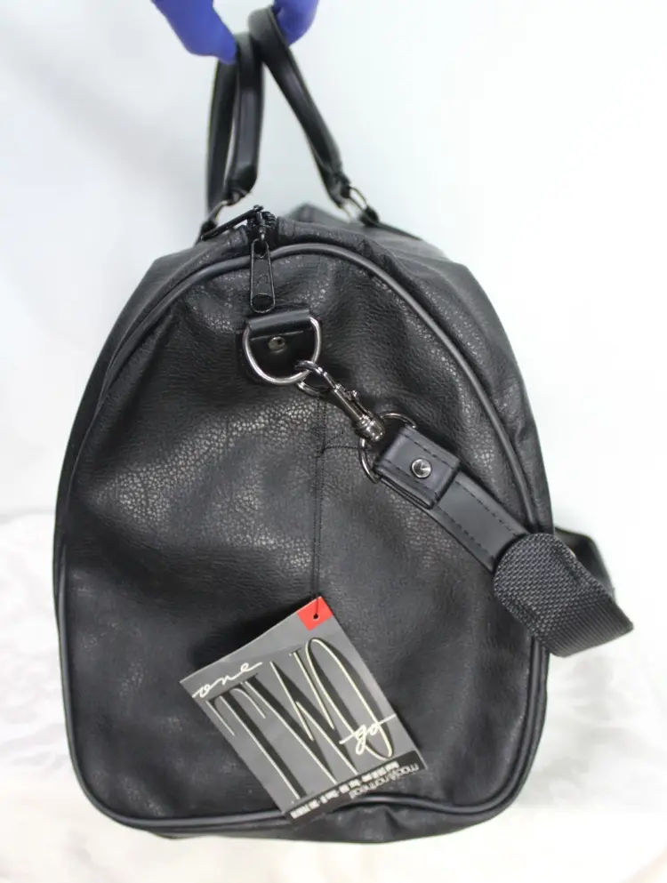 Vintage Macy's One Two Go Women's Black Travel Duffel Bag - Image 2