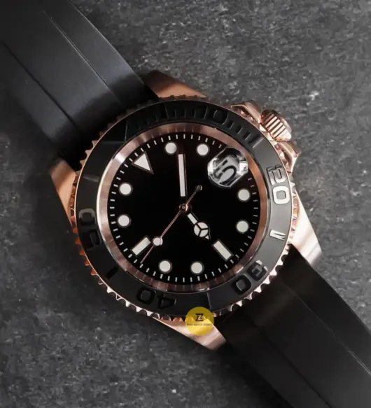 Custom 40mm Rose Gold Yacht Style Mod Watch – NH35 Automatic