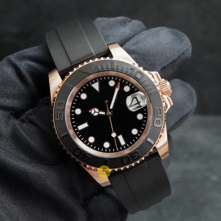 Custom 40mm Rose Gold Yacht Style Mod Watch – NH35 Automatic - Image 2