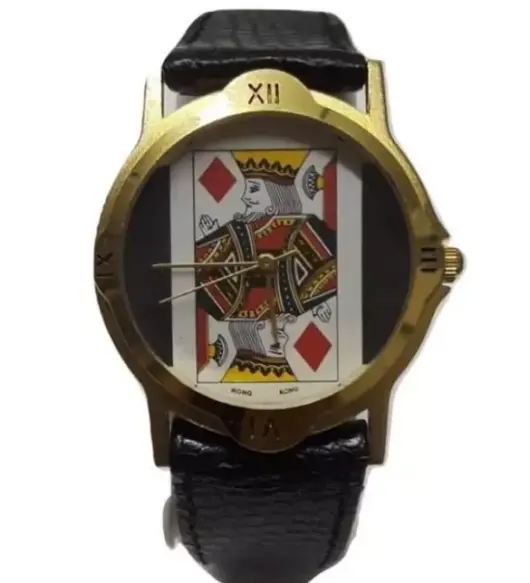 Vintage King of Diamonds Wrist Watch – Quartz, Gold Plated