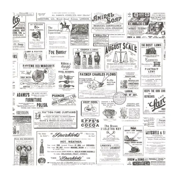 Chesapeake Adamstown Ivory Vintage Newspaper Easy Walls Wallpaper – 3115-64272