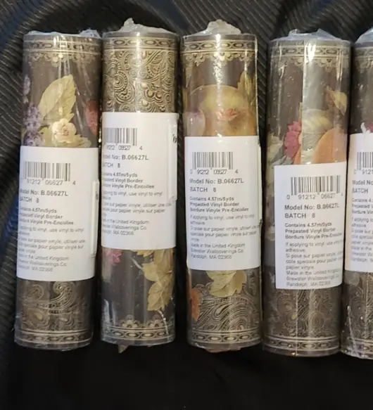 Beautiful Vintage Lot of 5 Rolls Fruit Design Wallpaper Border – NOS