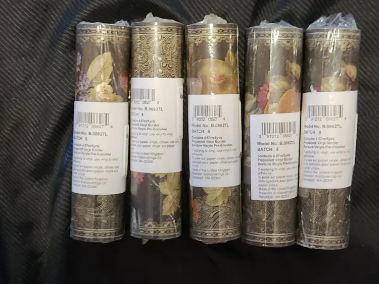 Beautiful Vintage Lot of 5 Rolls Fruit Design Wallpaper Border – NOS