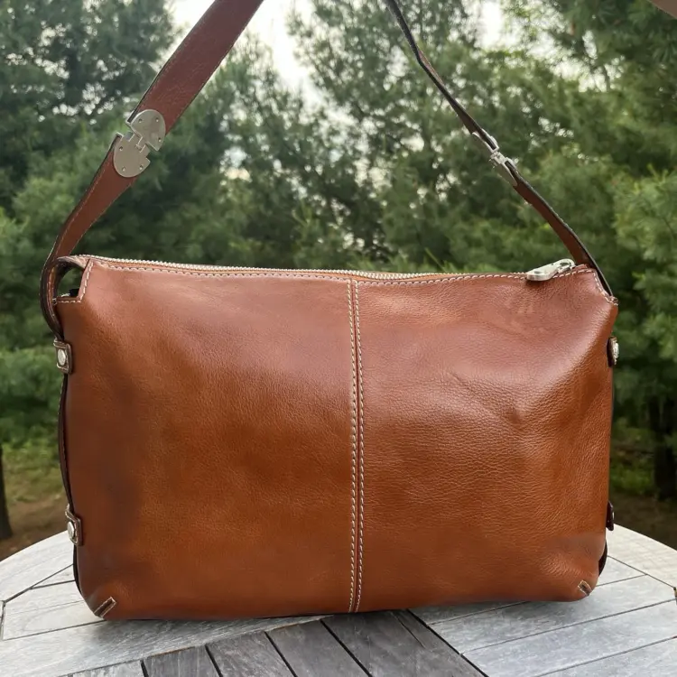 Vintage Michael Kors Saddle Brown Leather Shoulder Bag