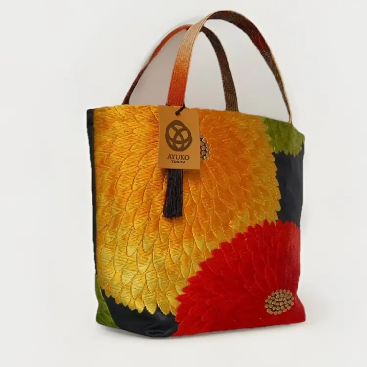100% Silk Kimono Obi Bag – Vintage Japanese Purse - Image 2