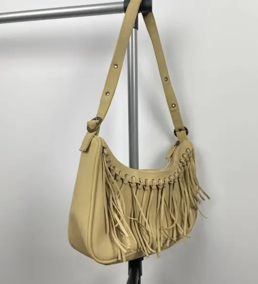 Vintage Western Beige Shoulder Bag – Small Size