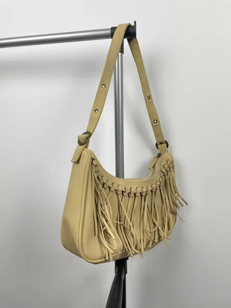 Vintage Western Beige Shoulder Bag – Small Size