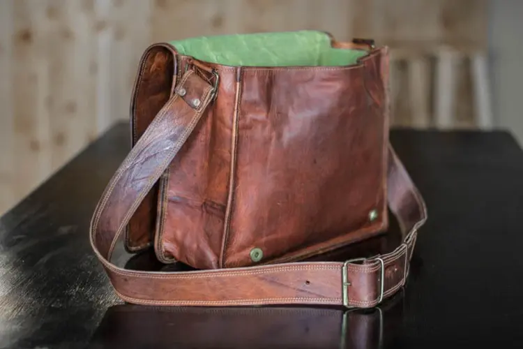 Handmade Men’s Genuine Leather Vintage Laptop Messenger Bag - Image 3
