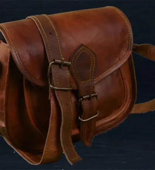 New Vintage Handmade Brown Leather Crossbody Satchel Bag