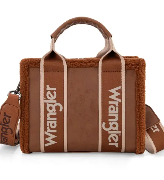 Wrangler Sherpa Tote Bag Lamb Wool Top-Handle & Crossbody Handbag