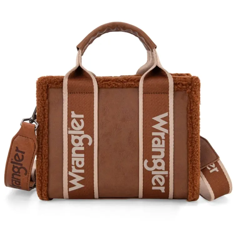 Wrangler Sherpa Tote Bag Lamb Wool Top-Handle & Crossbody Handbag