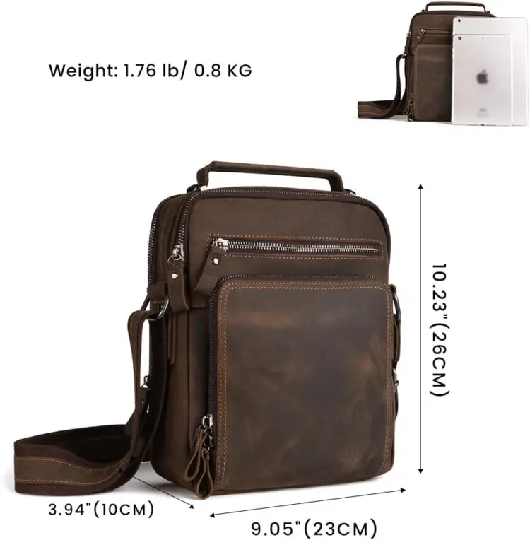 Genuine Leather Small Messenger Crossbody Bag for Men - Image 2
