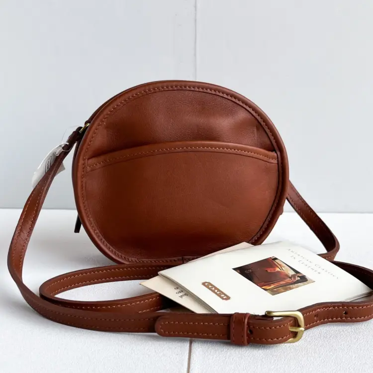 Vintage Coach Canteen Bag 9982 British Tan Shoulder Bag Glovetanned Leather NWT
