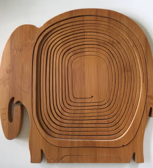 Vintage Wooden Elephant Fruit Basket – Enzo Mari Style
