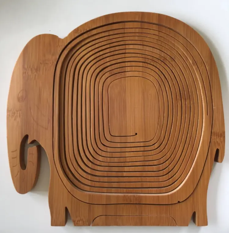 Vintage Wooden Elephant Fruit Basket – Enzo Mari Style