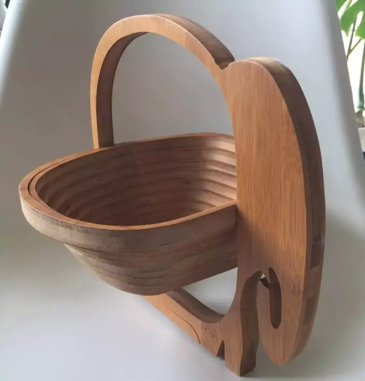 Vintage Wooden Elephant Fruit Basket – Enzo Mari Style - Image 3