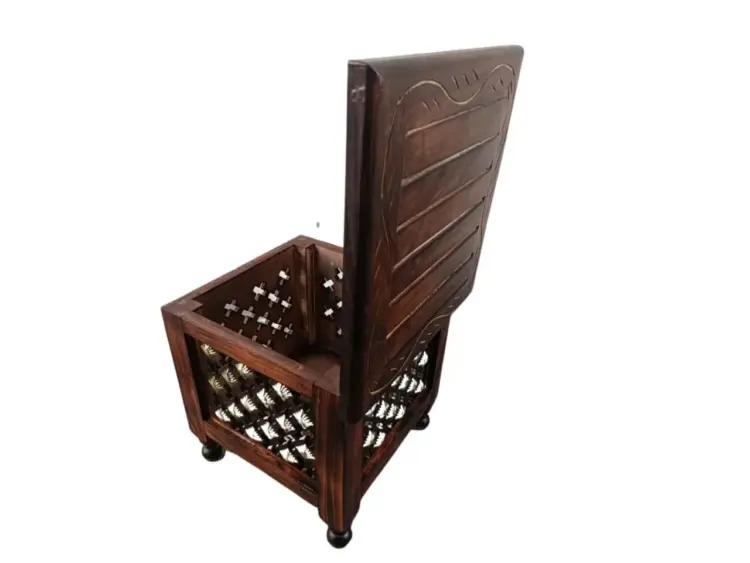 Antique Wooden Storage Stool Handcrafted - Image 3