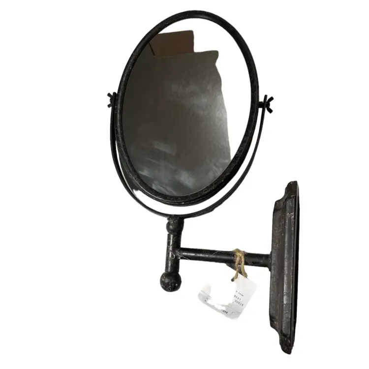 Vintage-Style Wall Mount Swivel Mirror – Oval 12” x 8”