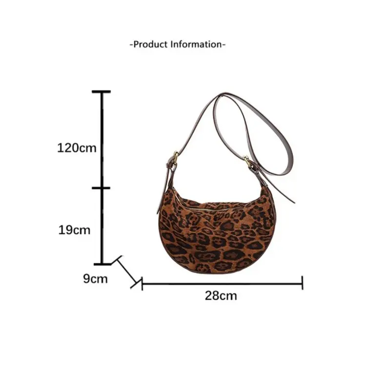 Vintage Leopard Print PU Leather Shoulder Crossbody Bag - Image 3