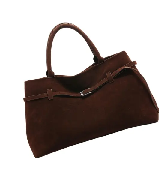 Large Vintage Style Suede Tote Bag for Women