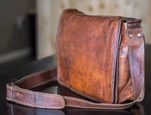 Handmade Men’s Genuine Leather Vintage Laptop Messenger Bag