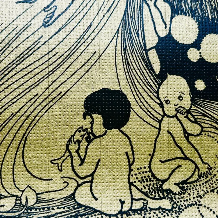 Vintage Art Nouveau Wallpaper – Nude Forest Scene, Black & Gold - Image 3