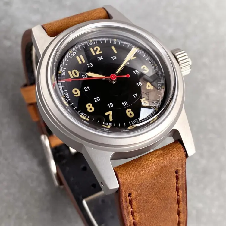 Luminous Diving Vintage Field Watch NH35 Mechanical Men Wristwatch Leather Band - Image 2