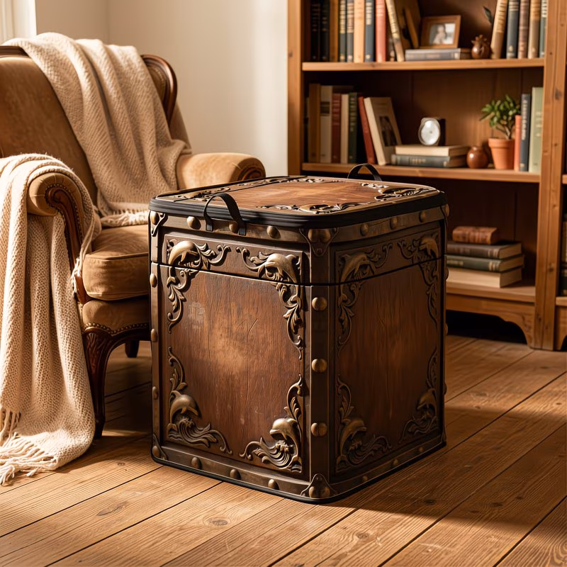 Vintage Trunk-Style Storage Box – Foldable Large Capacity Organizer Chest